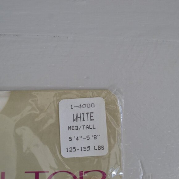 Control Top Pantyhose White Medium/Tall Vintage JC Penney Shaper Made In USA NWT - Picture 3 of 5